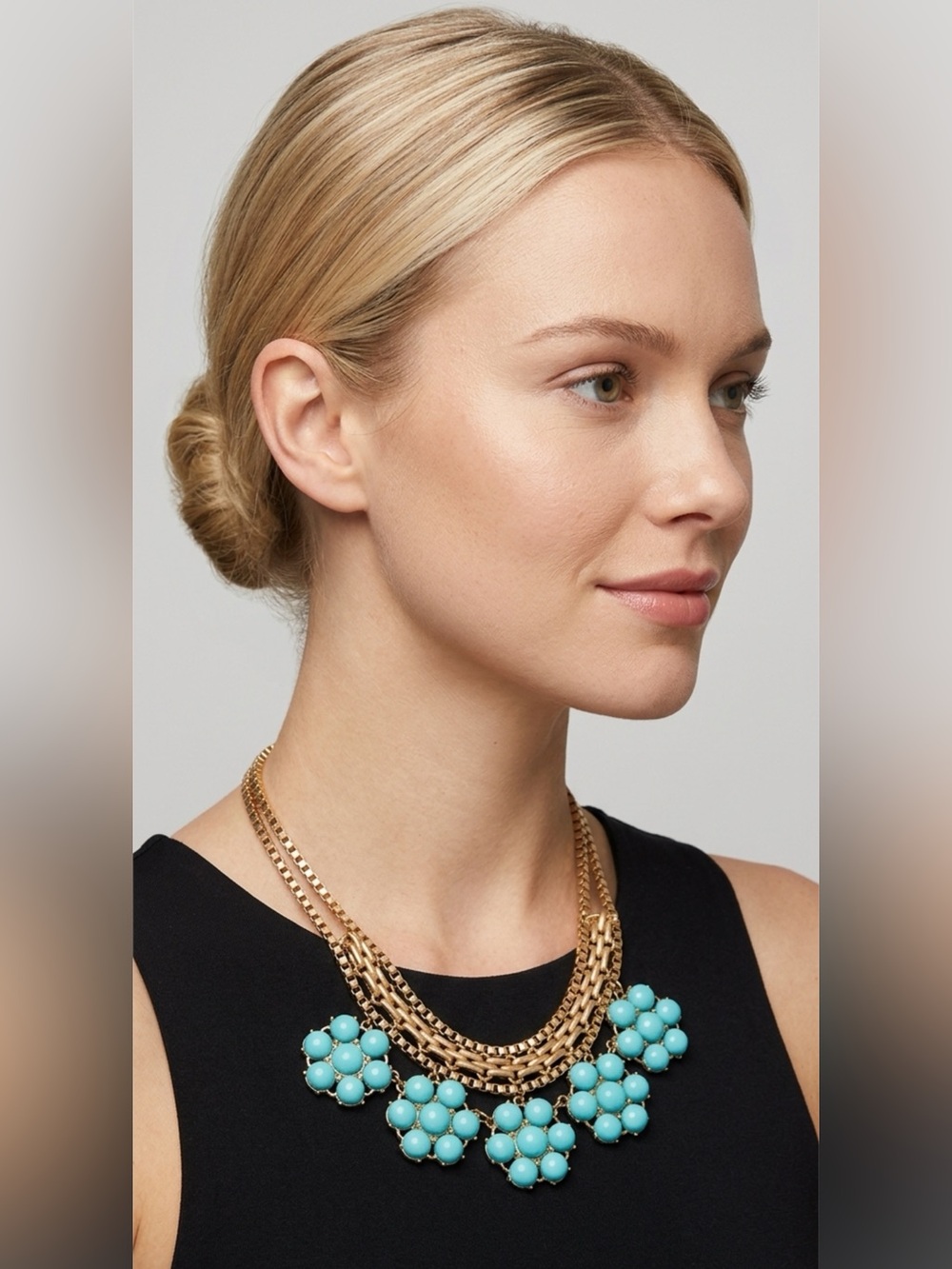 Pim + Larkin Turquoise Gold-Tone Double Strand Statement Necklace
